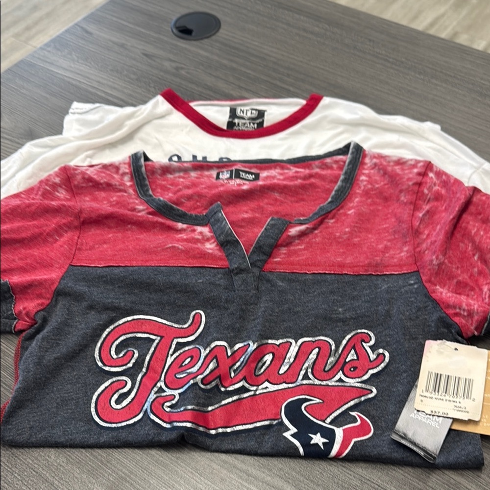 2 Houston Texans Shirts - Red and White - size Small
